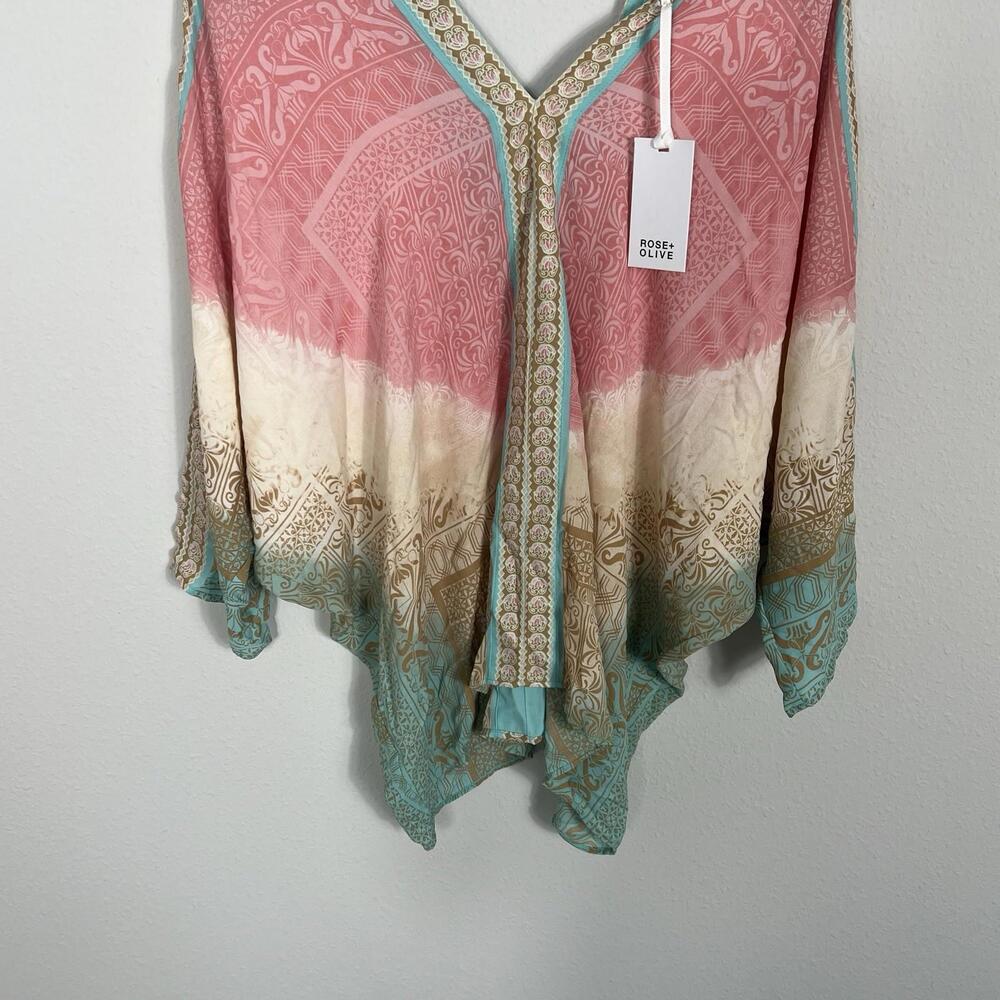 Rose & Olive Pink and Teal Women's Top - Picture 2 of 8